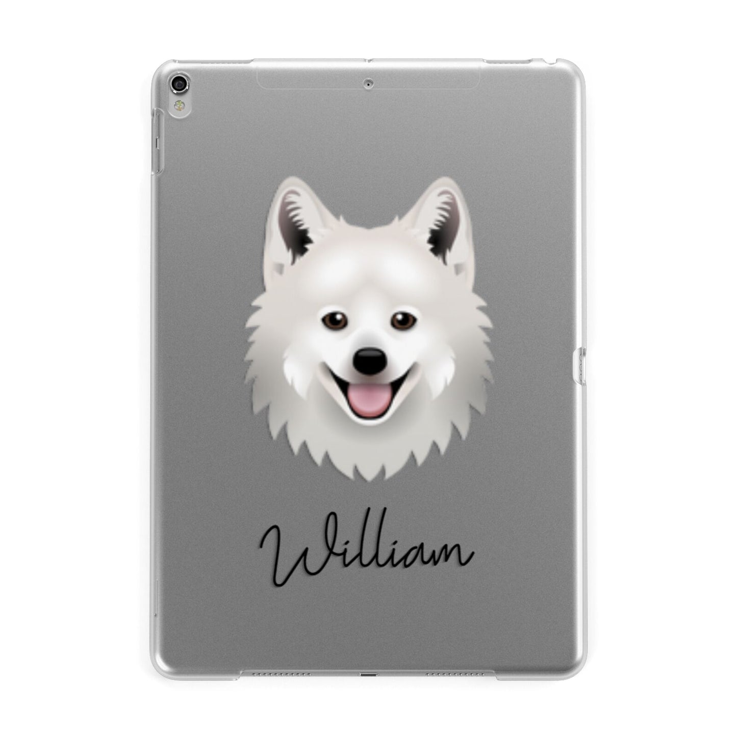Japanese Spitz Personalised Apple iPad Silver Case
