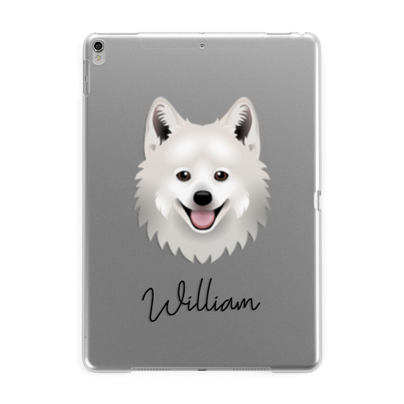 Japanese Spitz Personalised Apple iPad Silver Case