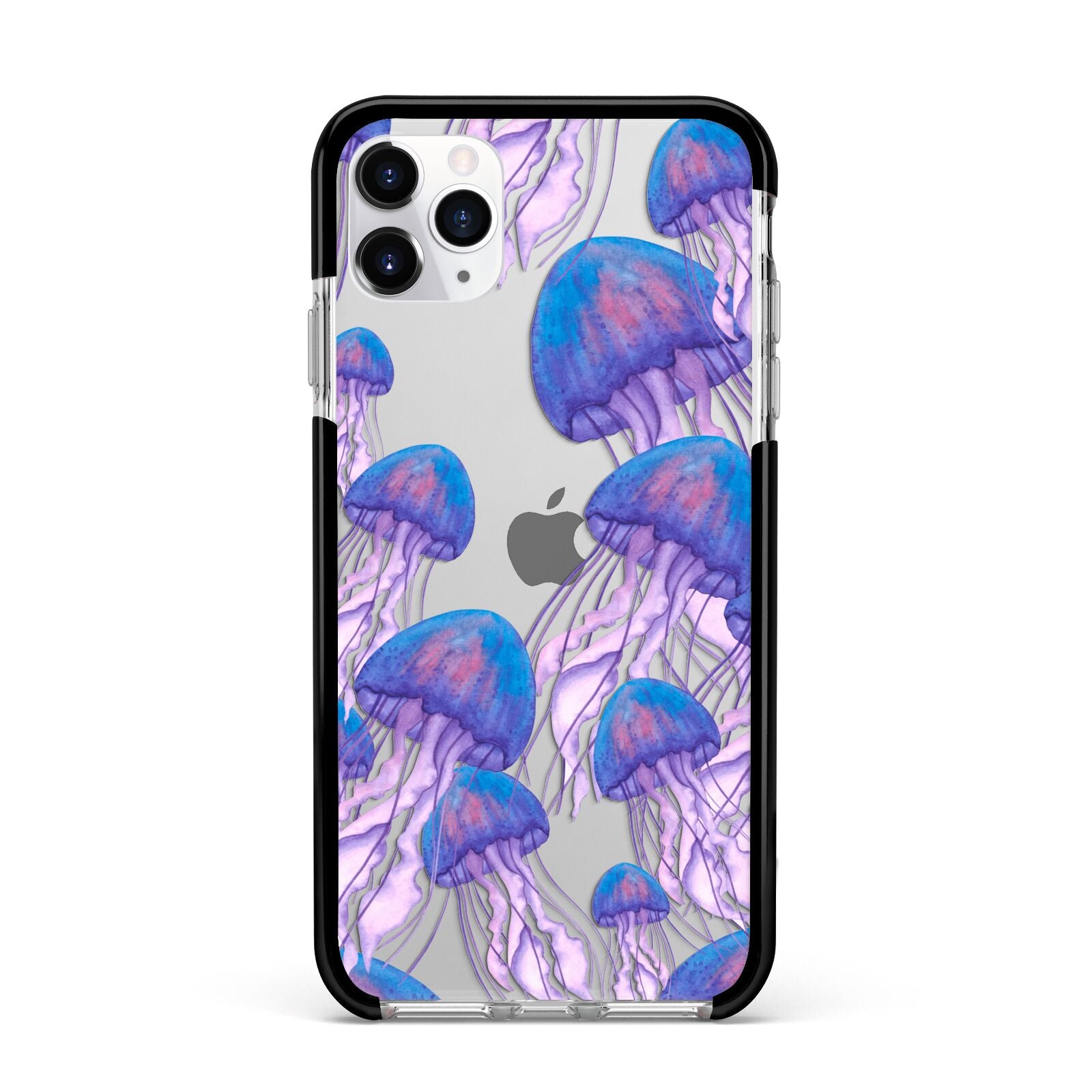 Jellyfish Apple iPhone 11 Pro Max in Silver with Black Impact Case