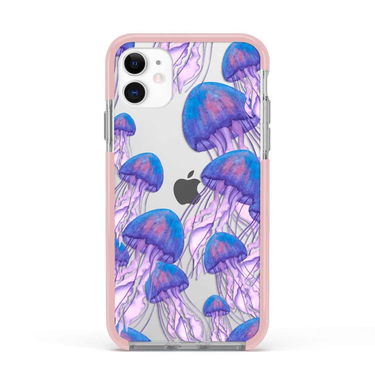 Jellyfish Apple iPhone 11 in White with Pink Impact Case