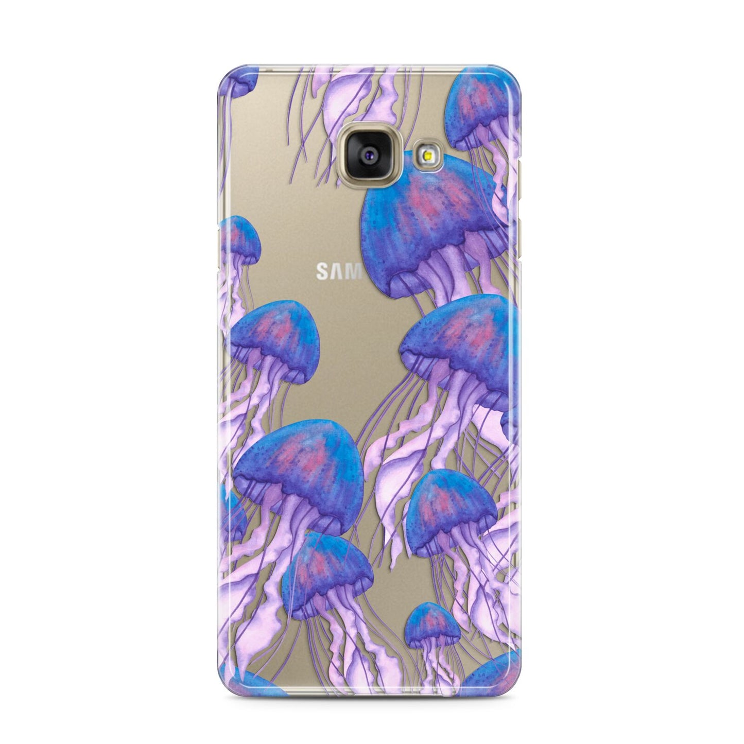Jellyfish Samsung Galaxy A3 2016 Case on gold phone