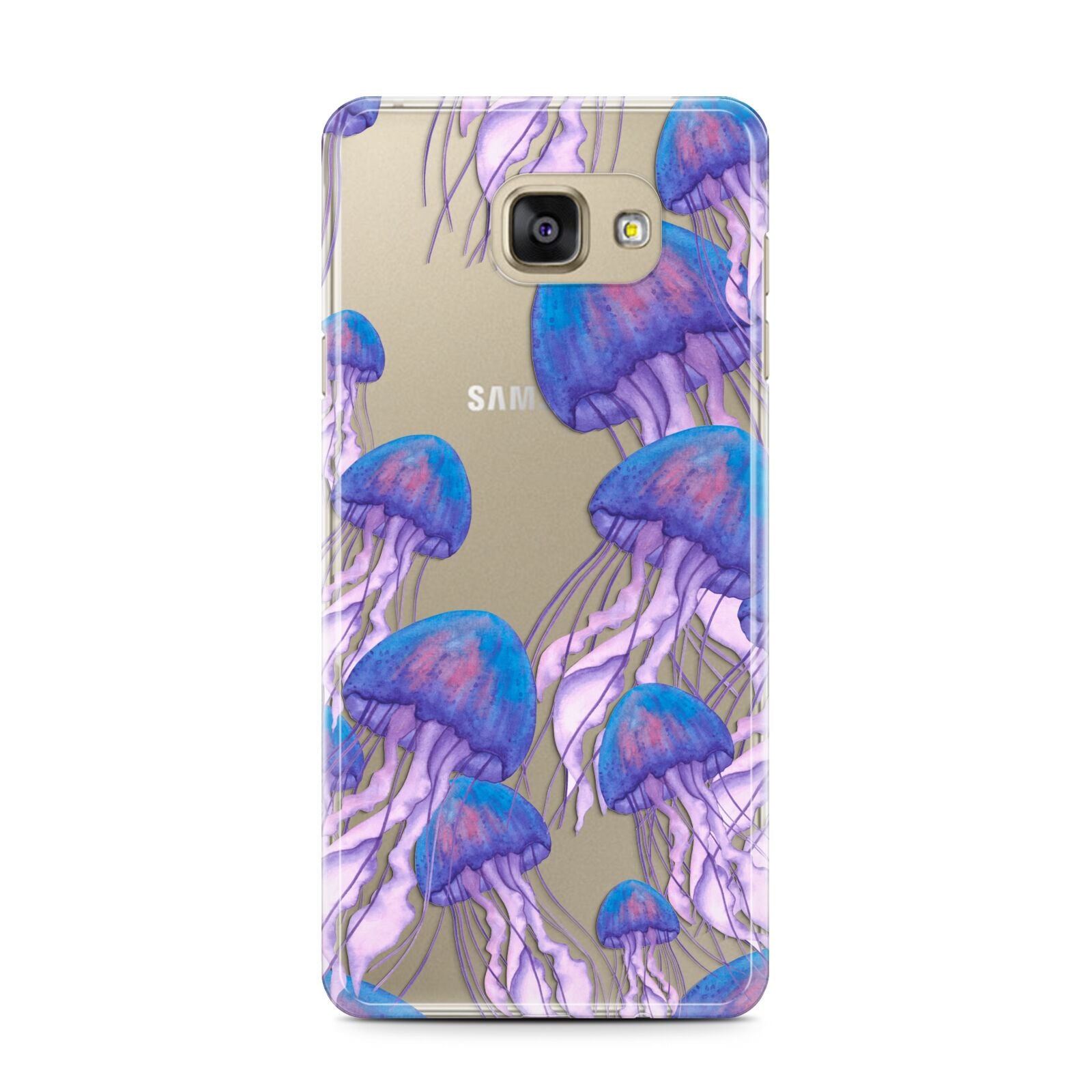 Jellyfish Samsung Galaxy A7 2016 Case on gold phone