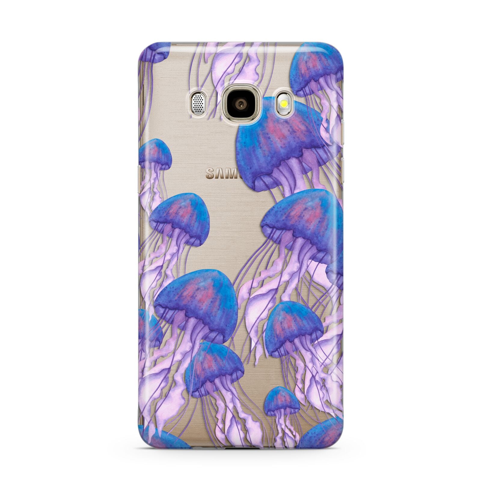 Jellyfish Samsung Galaxy J7 2016 Case on gold phone