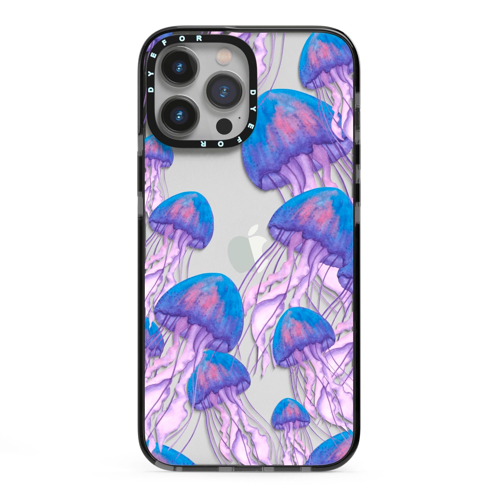 Jellyfish iPhone 13 Pro Max Black Impact Case on Silver phone