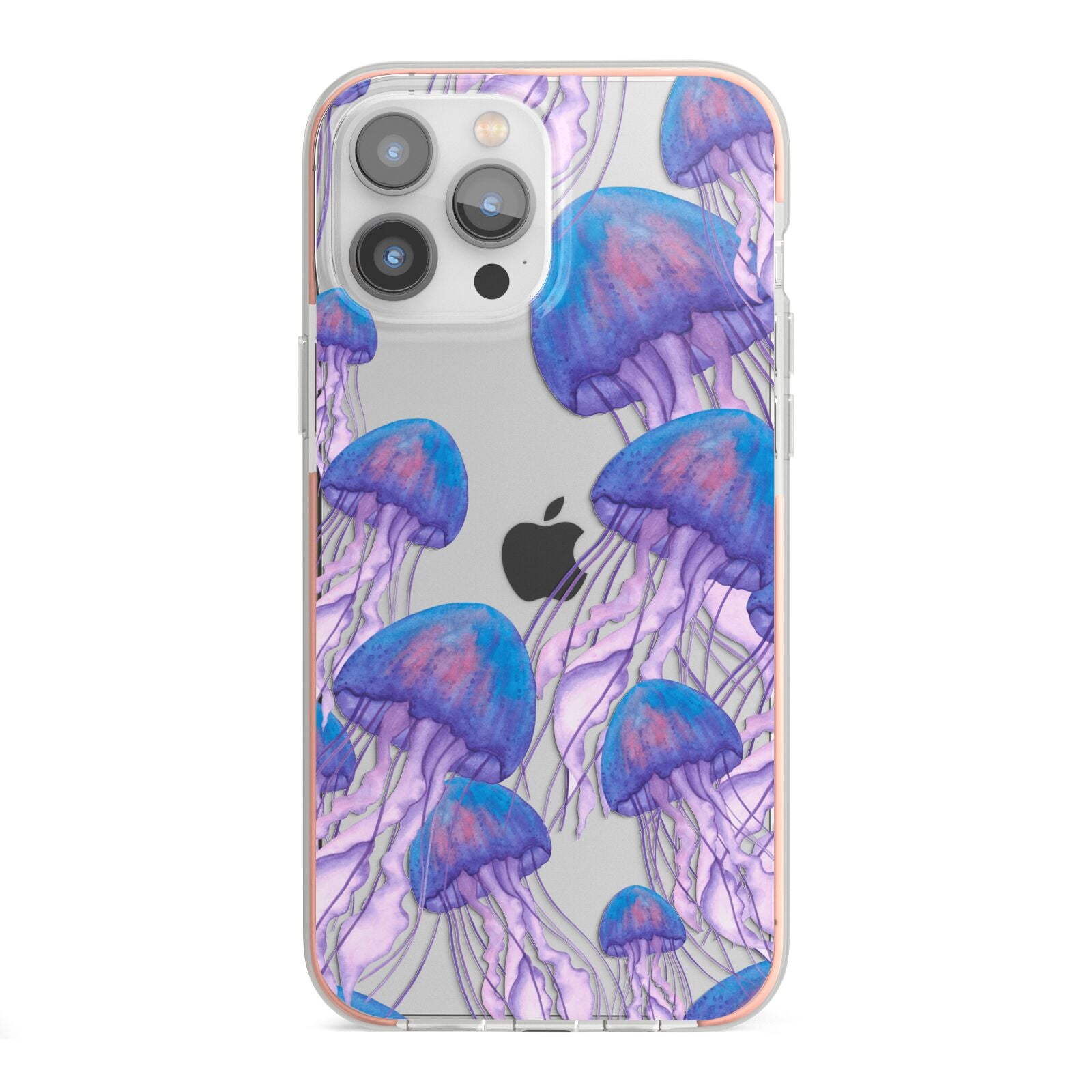 Jellyfish iPhone 13 Pro Max TPU Impact Case with Pink Edges