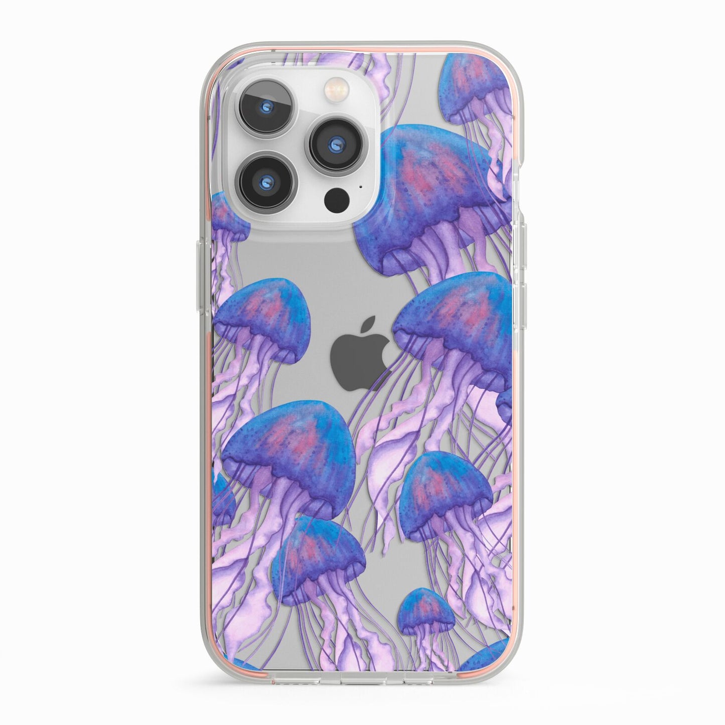 Jellyfish iPhone 13 Pro TPU Impact Case with Pink Edges