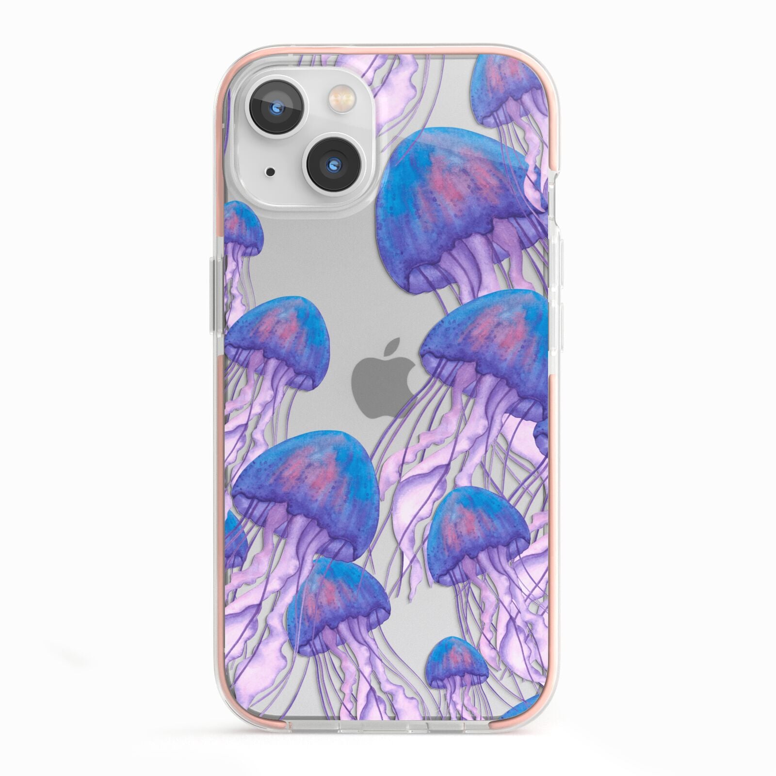 Jellyfish iPhone 13 TPU Impact Case with Pink Edges
