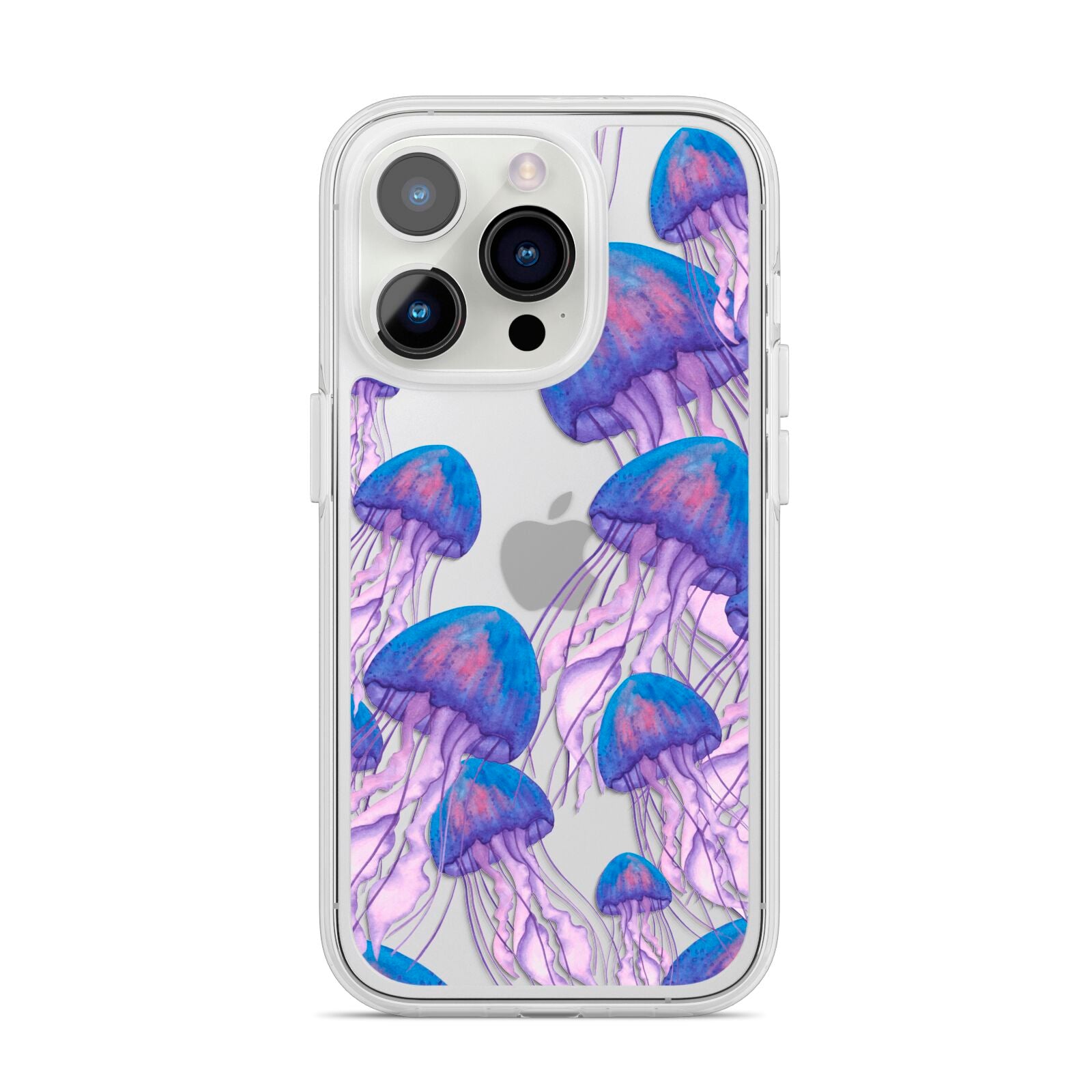Jellyfish iPhone 14 Pro Clear Tough Case Silver