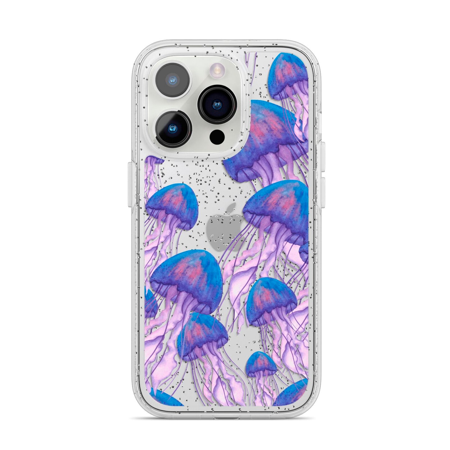 Jellyfish iPhone 14 Pro Glitter Tough Case Silver
