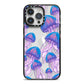 Jellyfish iPhone 14 Pro Max Black Impact Case on Silver phone