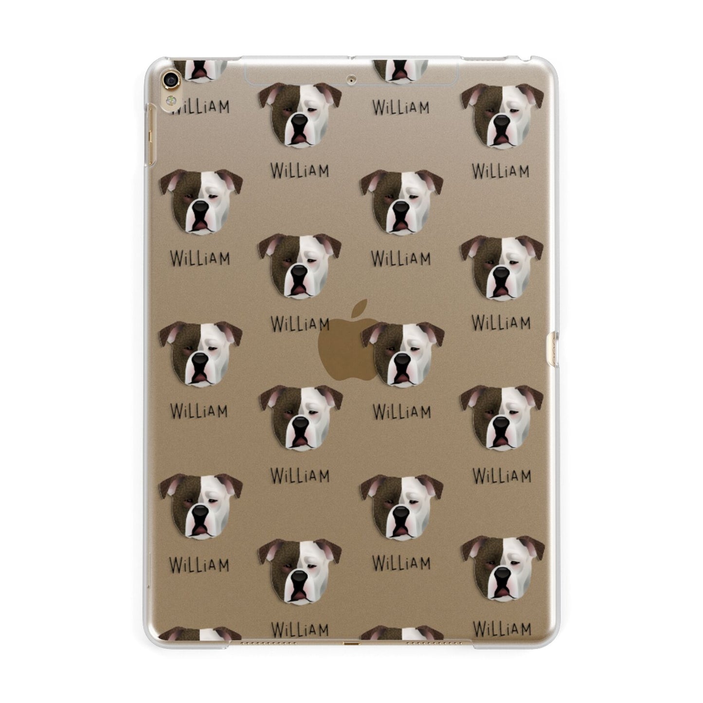 Johnson American Bulldog Icon with Name Apple iPad Gold Case