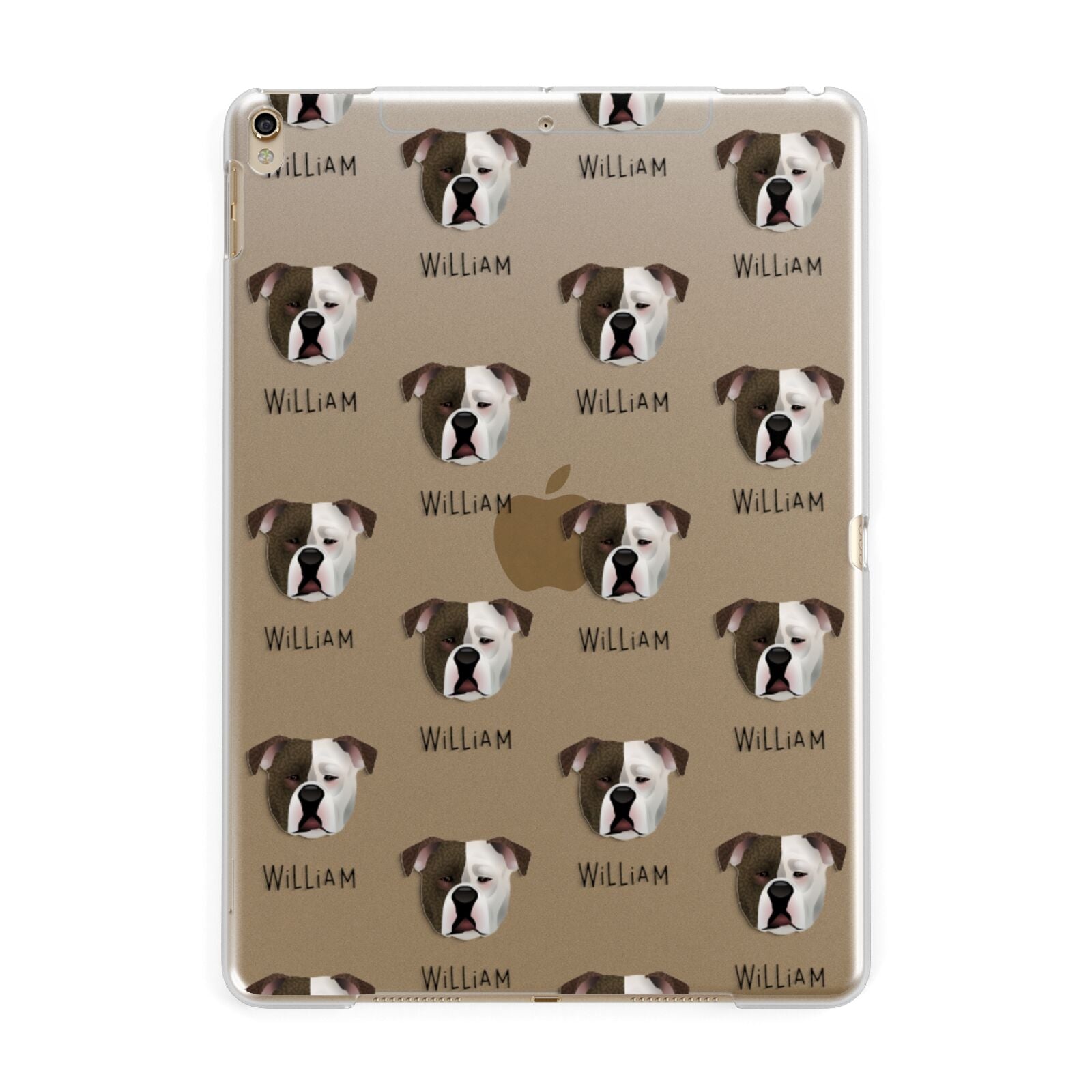 Johnson American Bulldog Icon with Name Apple iPad Gold Case