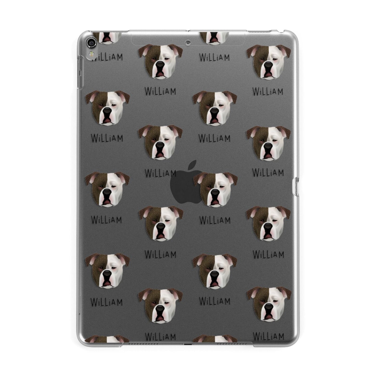 Johnson American Bulldog Icon with Name Apple iPad Grey Case