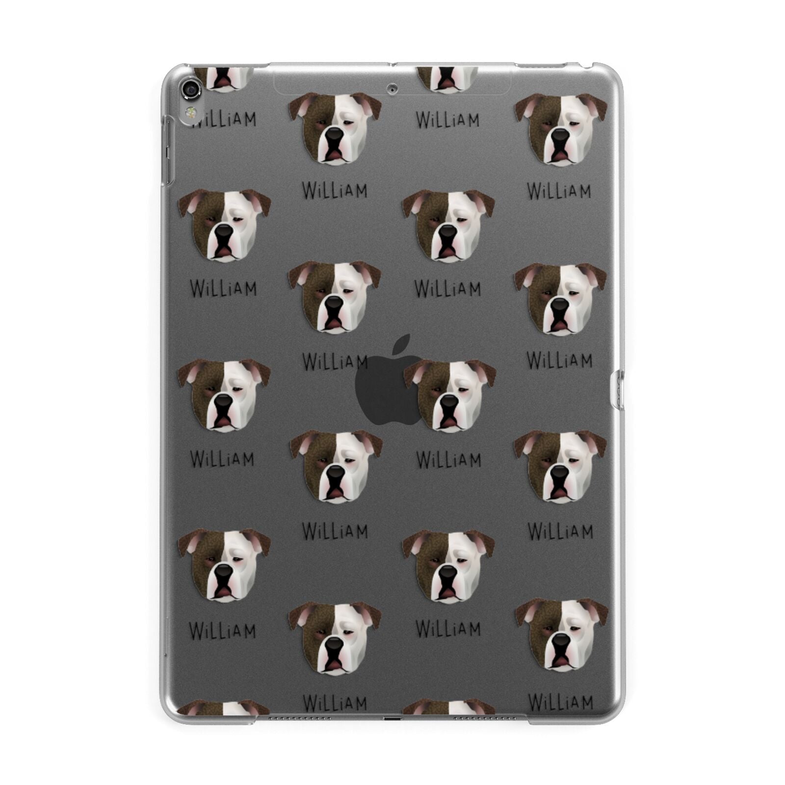 Johnson American Bulldog Icon with Name Apple iPad Grey Case