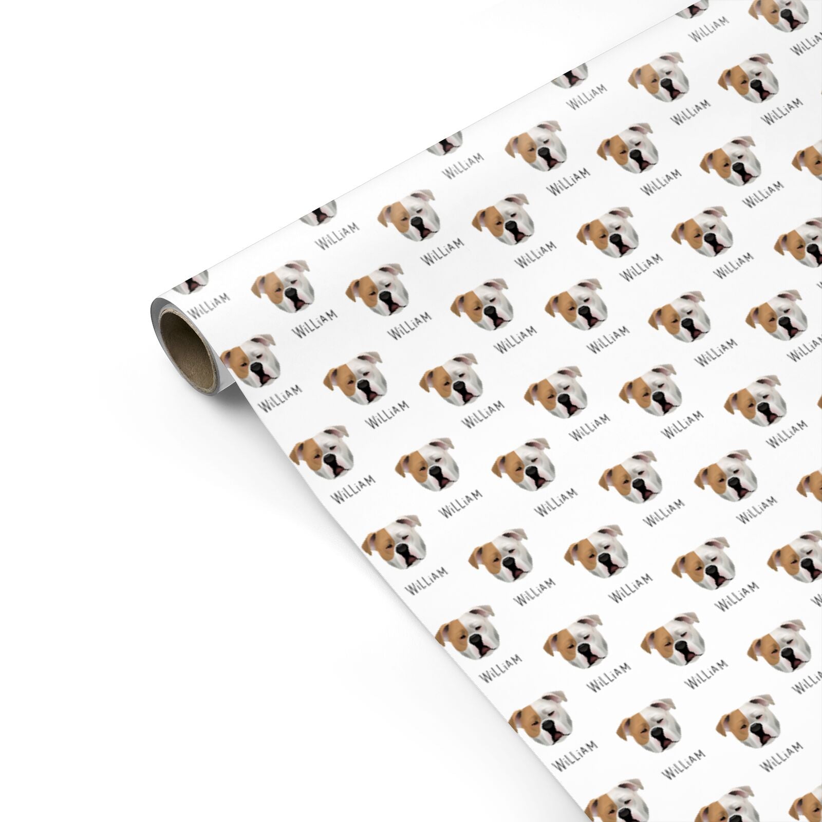 Johnson American Bulldog Icon with Name Personalised Gift Wrap