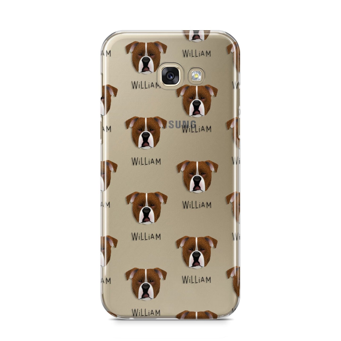 Johnson American Bulldog Icon with Name Samsung Galaxy A5 2017 Case on gold phone
