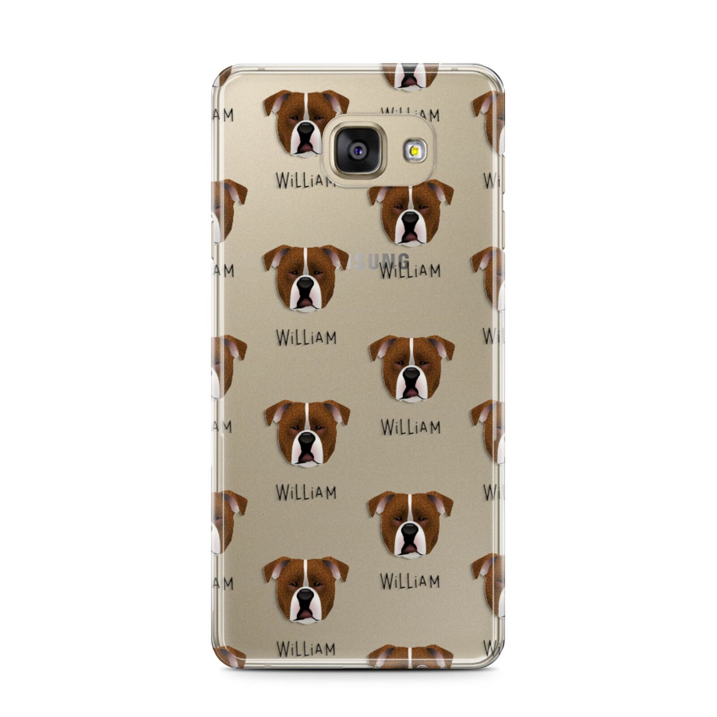 Johnson American Bulldog Icon with Name Samsung Galaxy A7 2016 Case on gold phone
