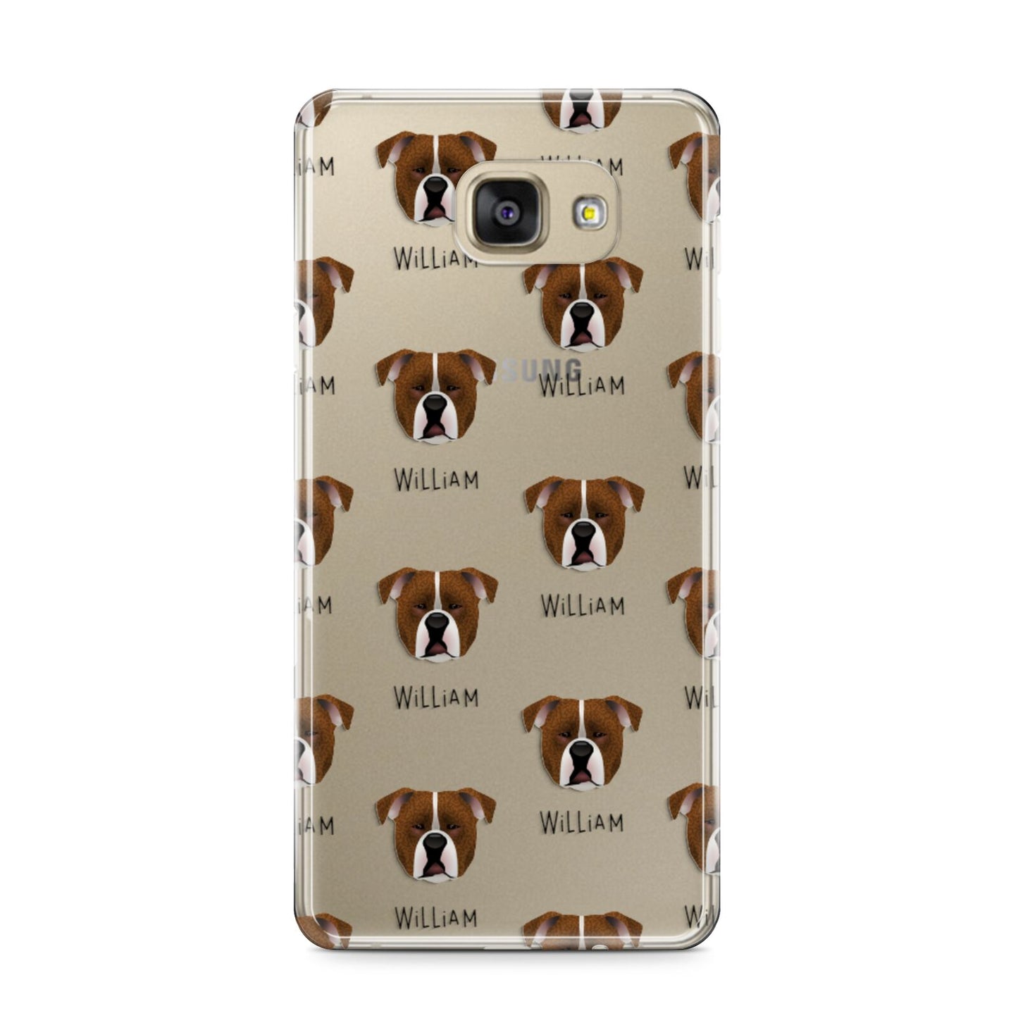 Johnson American Bulldog Icon with Name Samsung Galaxy A9 2016 Case on gold phone