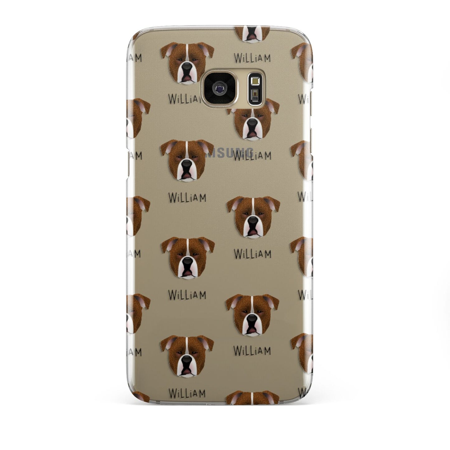 Johnson American Bulldog Icon with Name Samsung Galaxy S7 Edge Case
