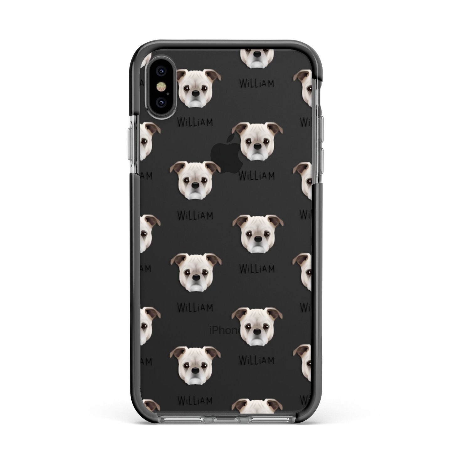 Jug Icon with Name Apple iPhone Xs Max Impact Case Black Edge on Black Phone