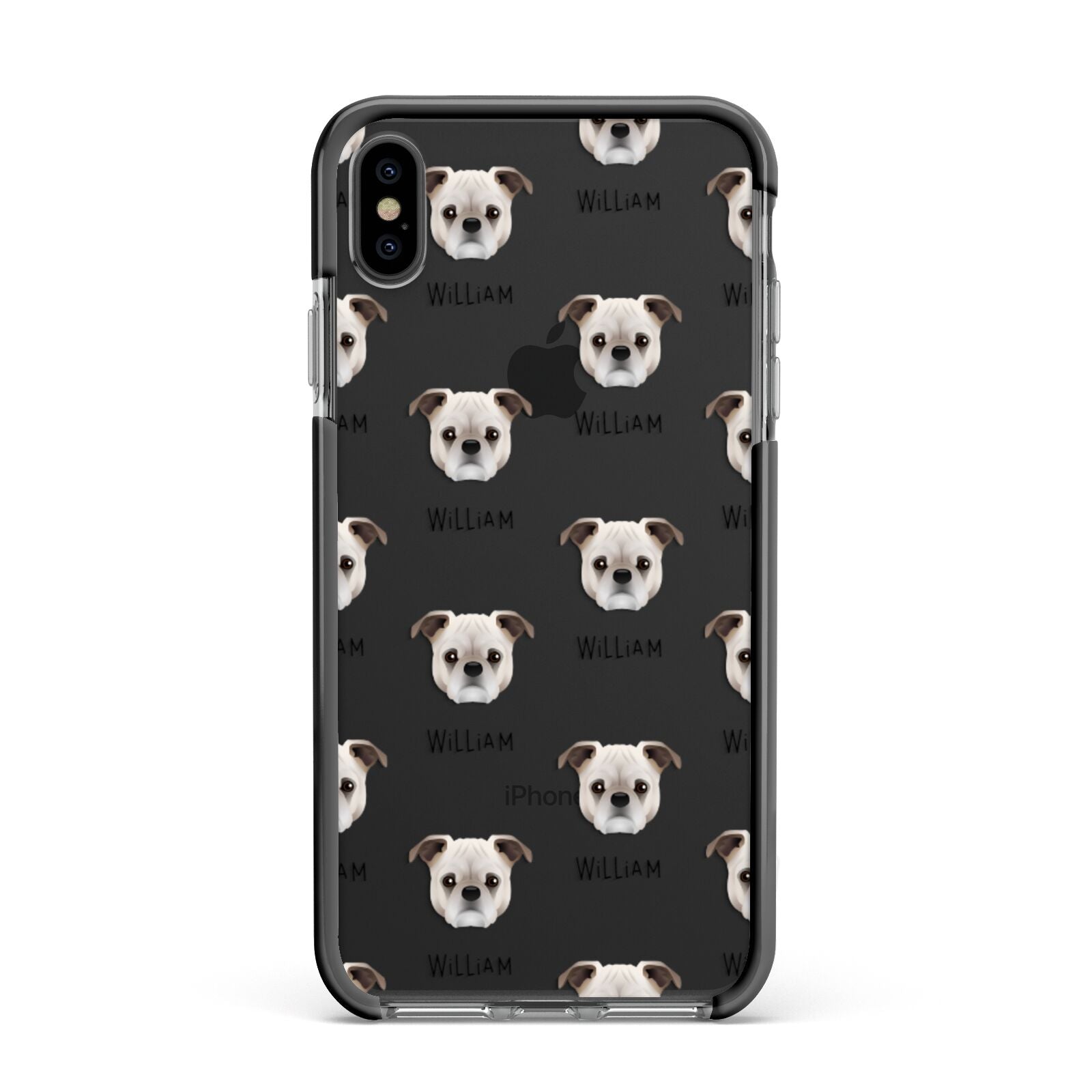 Jug Icon with Name Apple iPhone Xs Max Impact Case Black Edge on Black Phone