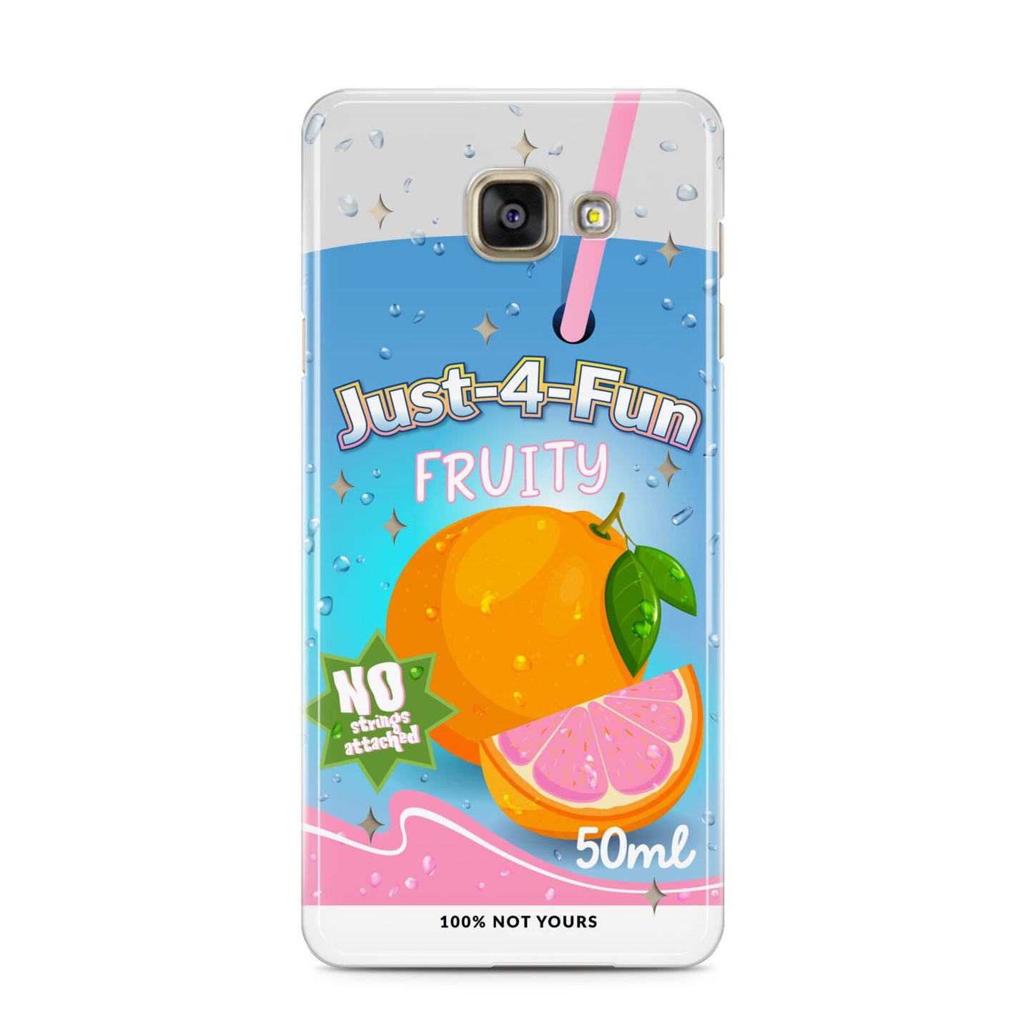 Just 4 Fun Samsung Galaxy A3 2016 Case on gold phone