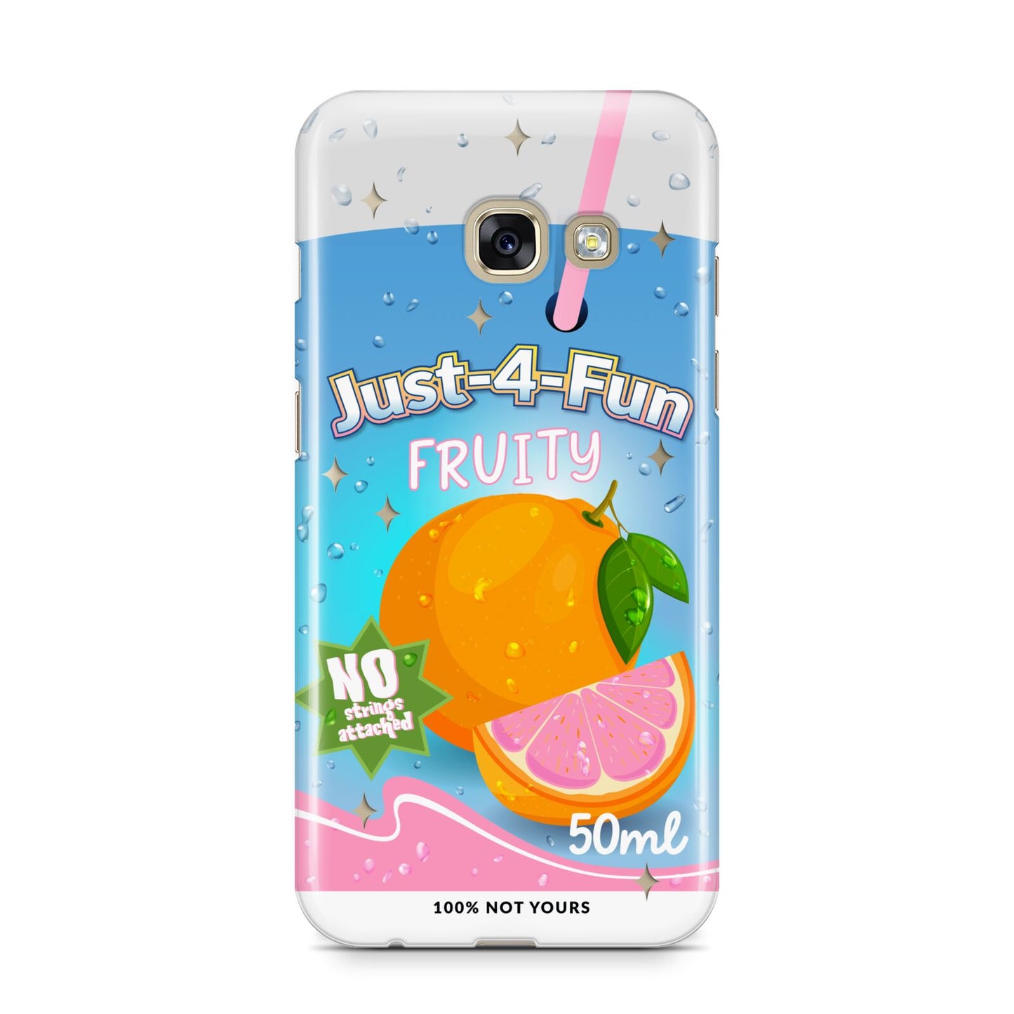 Just 4 Fun Samsung Galaxy A3 2017 Case on gold phone