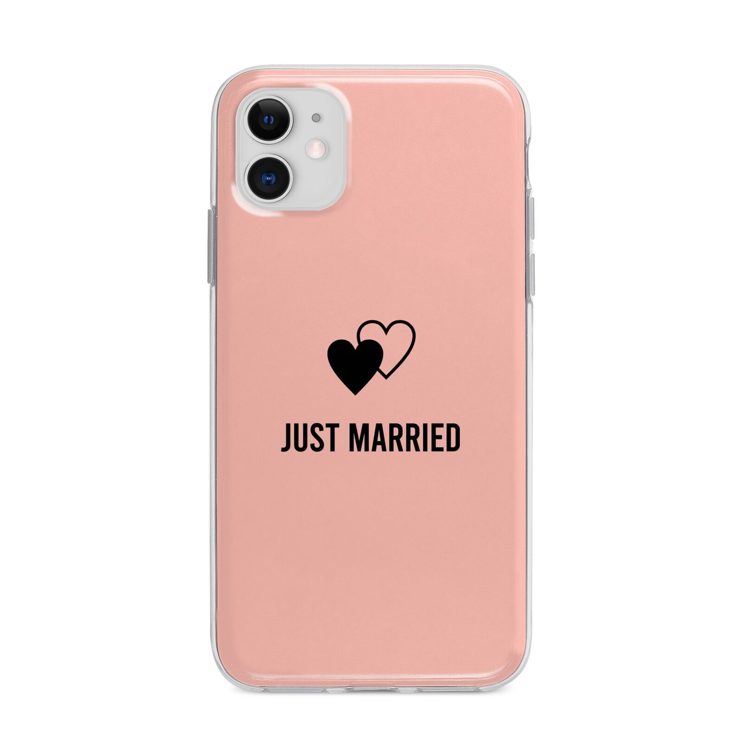 Just Married Apple iPhone 11 in White with Bumper Case