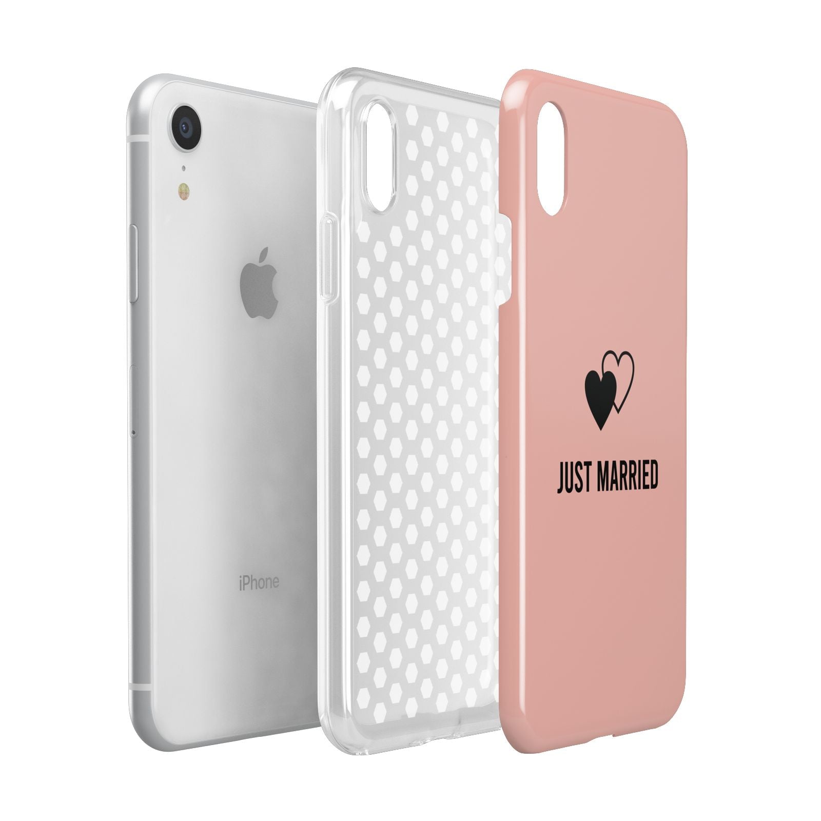 Just Married Apple iPhone XR White 3D Tough Case Expanded view