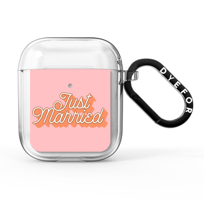 Just Married Pink AirPods Clear Case