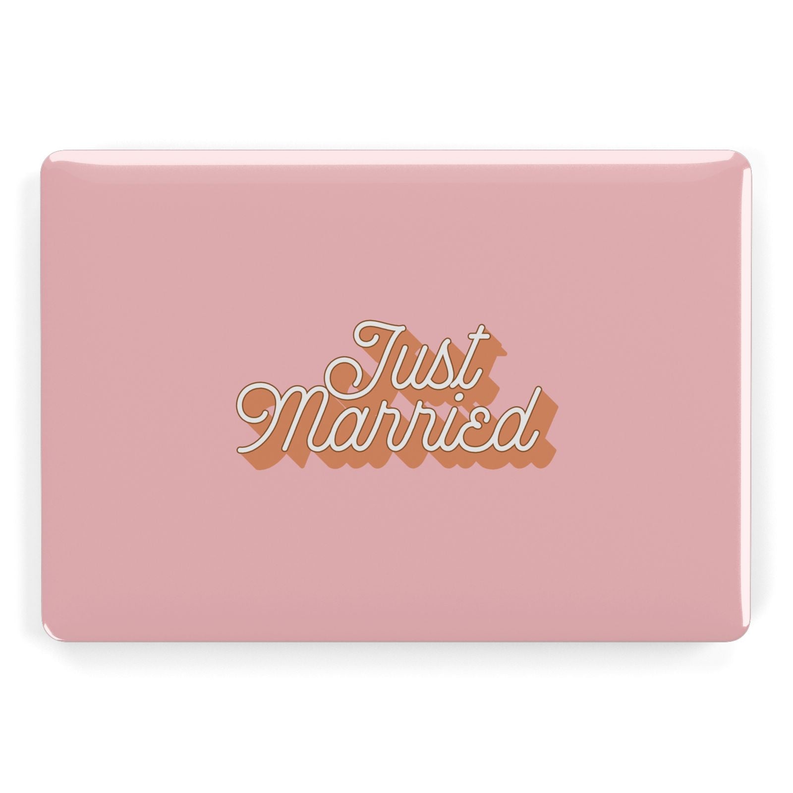 Just Married Pink Apple MacBook Case