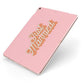 Just Married Pink Apple iPad Case on Rose Gold iPad Side View