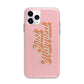 Just Married Pink Apple iPhone 11 Pro Max in Silver with Bumper Case