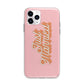 Just Married Pink Apple iPhone 11 Pro in Silver with Bumper Case