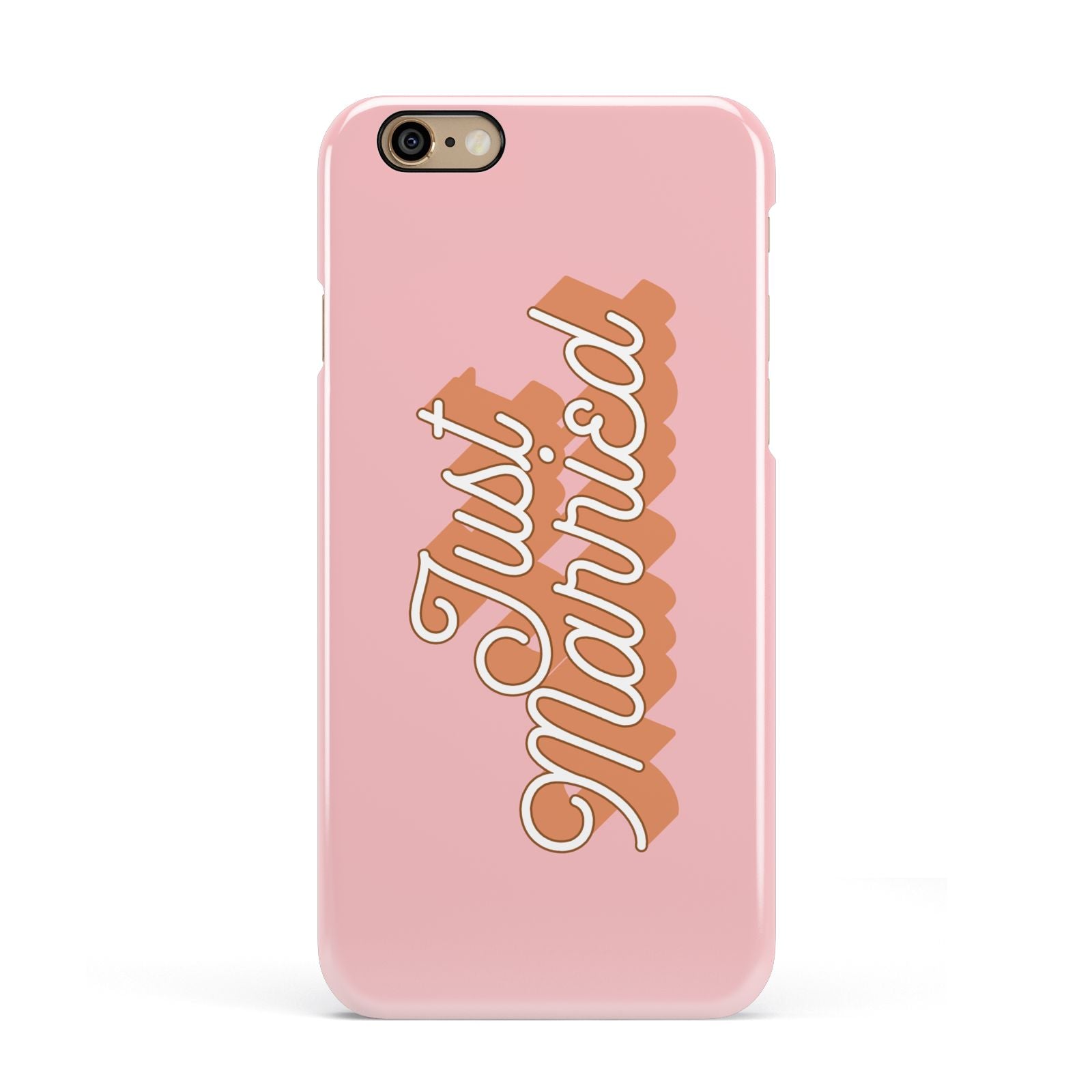 Just Married Pink Apple iPhone 6 3D Snap Case