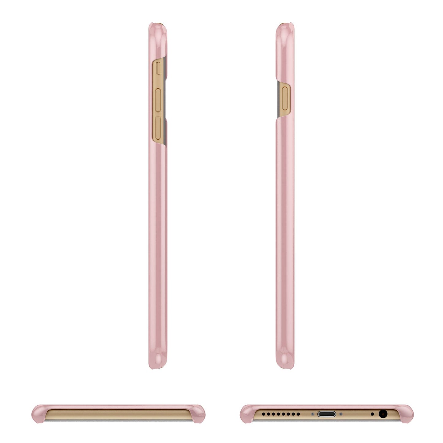 Just Married Pink Apple iPhone 6 Plus 3D Wrap Snap Case Angled Images