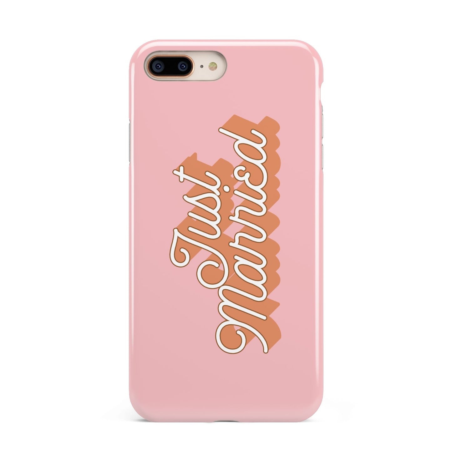 Just Married Pink Apple iPhone 7 8 Plus 3D Tough Case