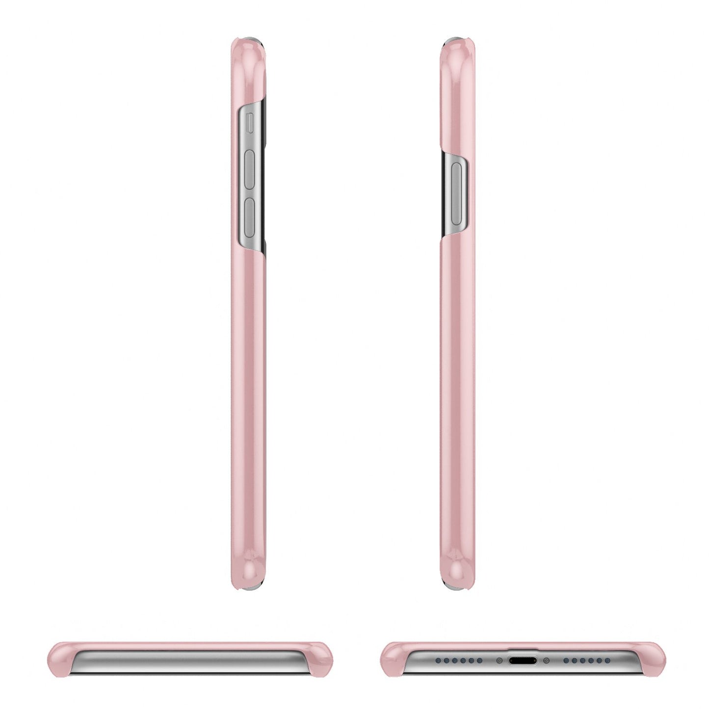 Just Married Pink Apple iPhone XR 3D Wrap Snap Case Angled Images on White Phone