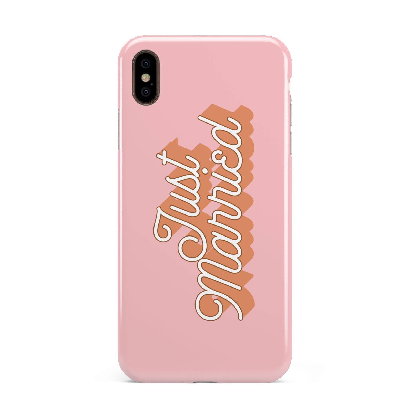 Just Married Pink Apple iPhone Xs Max 3D Tough Case