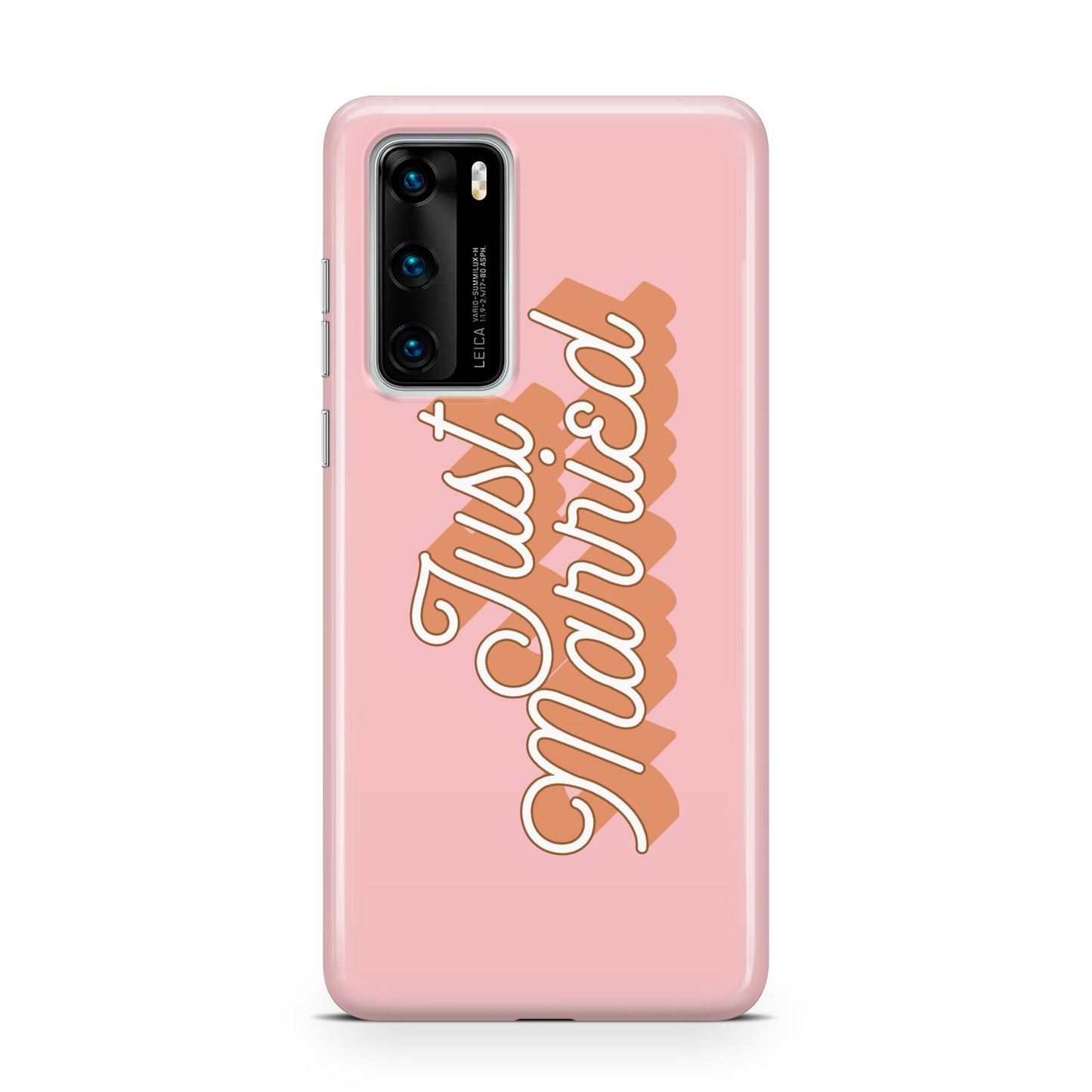 Just Married Pink Huawei P40 Phone Case