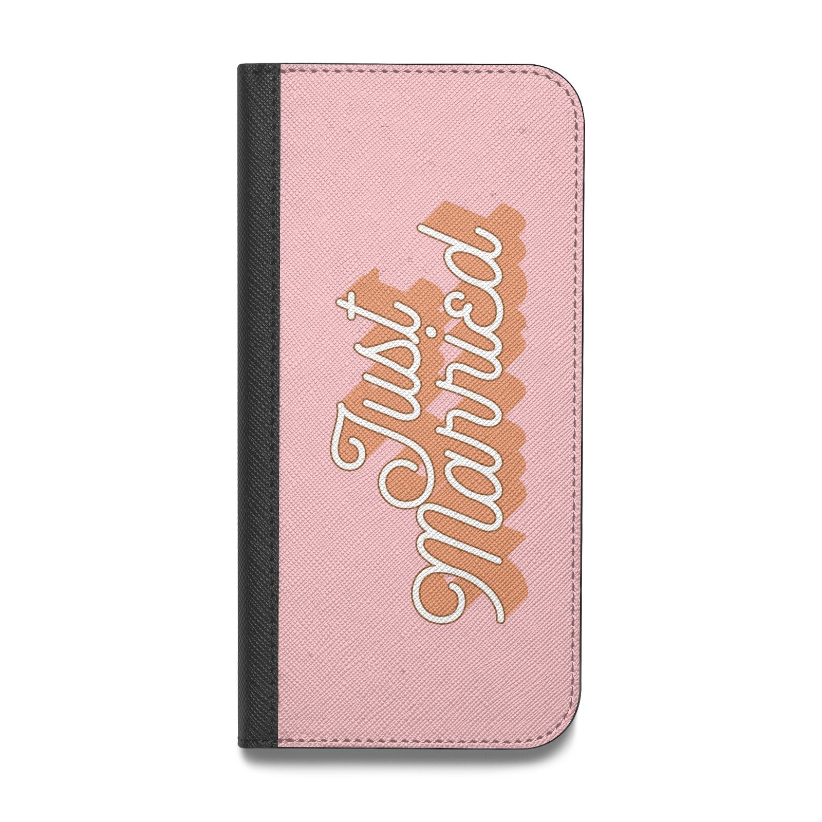 Just Married Pink Vegan Leather Flip Samsung Case