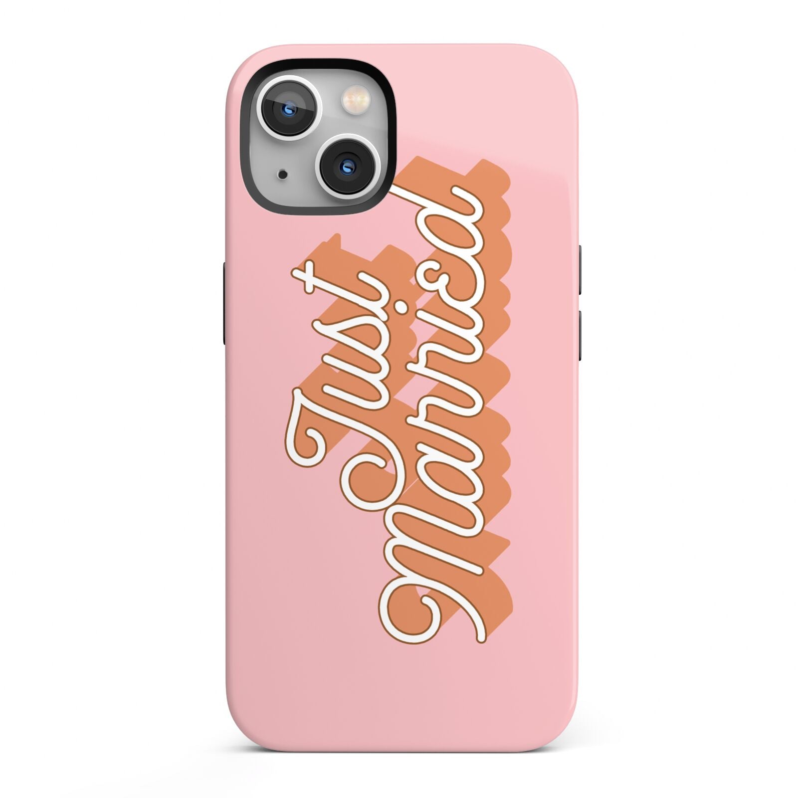 Just Married Pink iPhone 13 Full Wrap 3D Tough Case