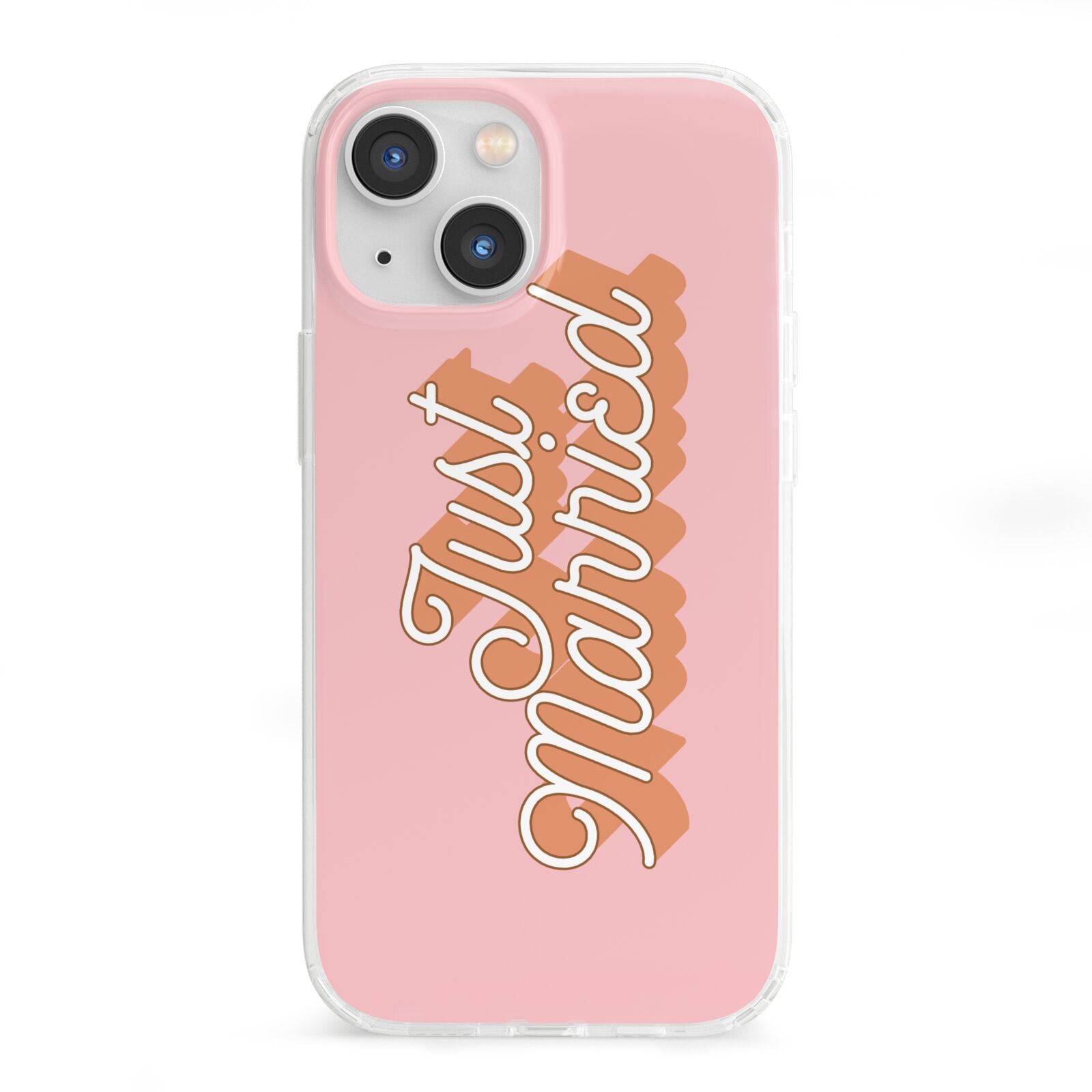 Just Married Pink iPhone 13 Mini Clear Bumper Case