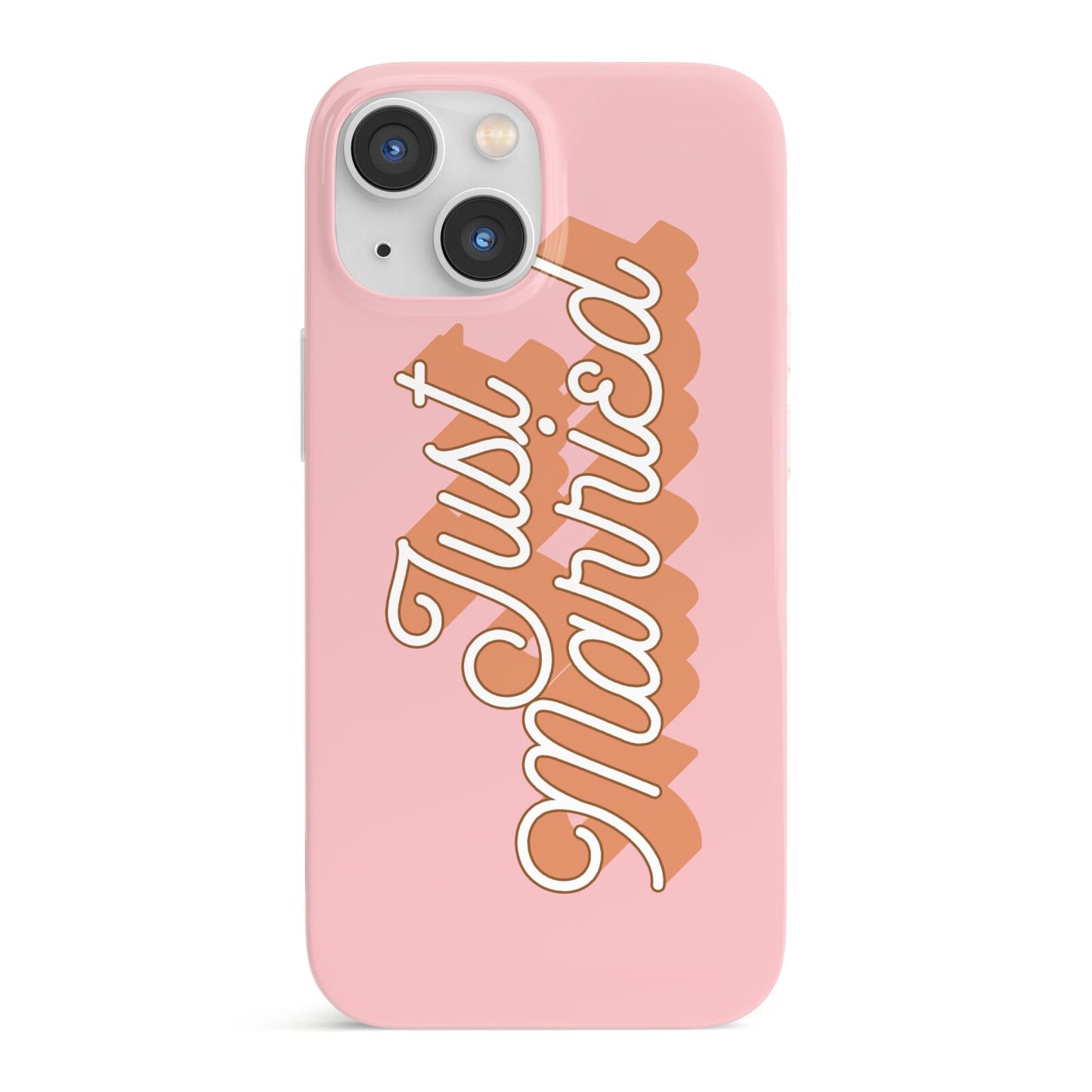 Just Married Pink iPhone 13 Mini Full Wrap 3D Snap Case