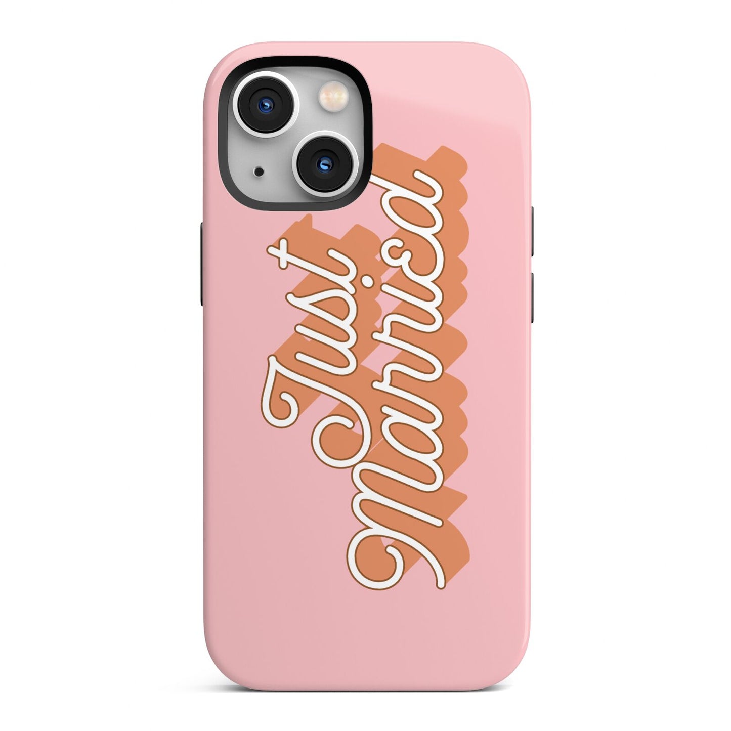 Just Married Pink iPhone 13 Mini Full Wrap 3D Tough Case