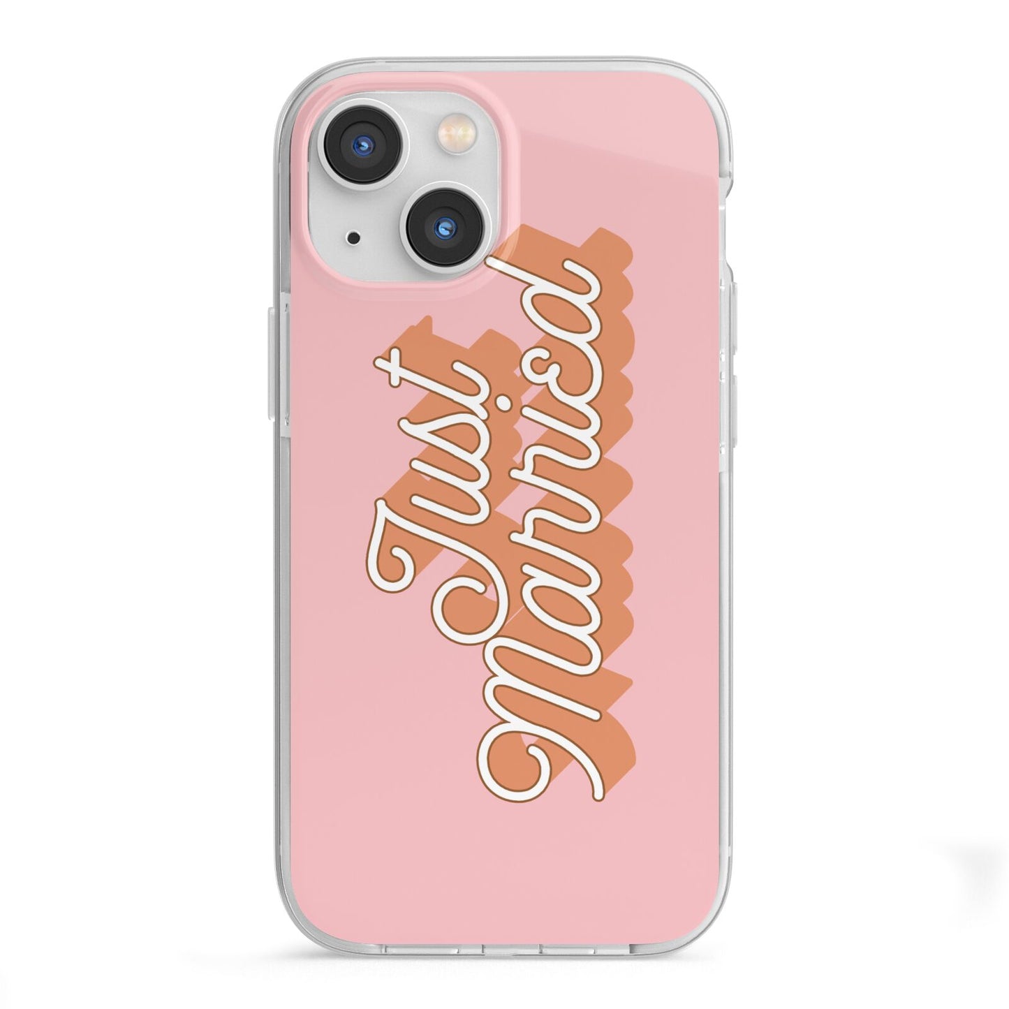 Just Married Pink iPhone 13 Mini TPU Impact Case with White Edges