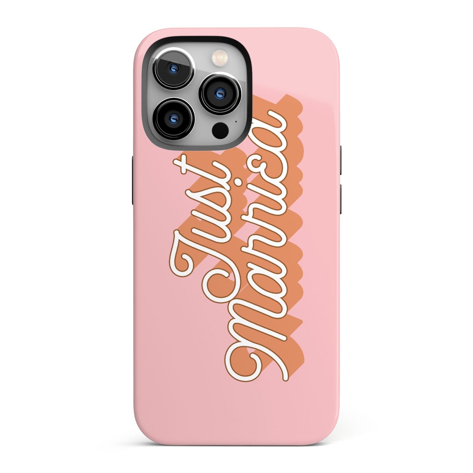 Just Married Pink iPhone 13 Pro Full Wrap 3D Tough Case