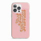 Just Married Pink iPhone 13 Pro TPU Impact Case with Pink Edges
