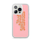 Just Married Pink iPhone 14 Pro Clear Tough Case Silver
