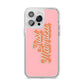 Just Married Pink iPhone 14 Pro Max Clear Tough Case Silver